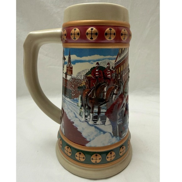 Vintage 1994 Budweiser Holiday Beer Stein Hometown Holiday With Box & COA - Picture 6 of 13